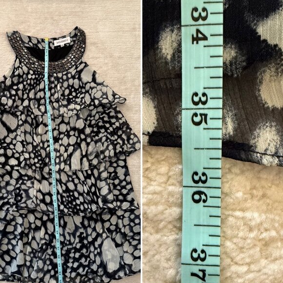 Studio 1 - Flowy Tiered Ruffle Dress - Size 16 - Sleeveless - Egyptian Neckline - Picture 11 of 13